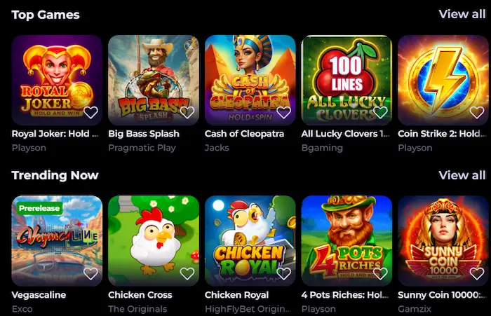 HighFly Casino Canada games